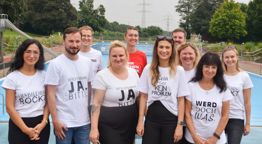 Das Team der Jugendberufsagentur im Stenkhoffbad Bottrop.