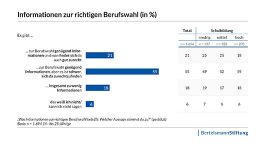 Infografiken zu Mglichkeiten sich whrend der Pandemie ber Berufe zu informieren.