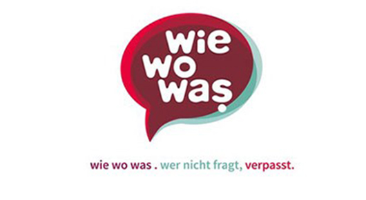 Slogan "wie, wo, was. Wer nicht fragt, verpasst." der Jugendberufsagentur Rhein-Hunsrck